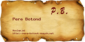 Pere Botond névjegykártya